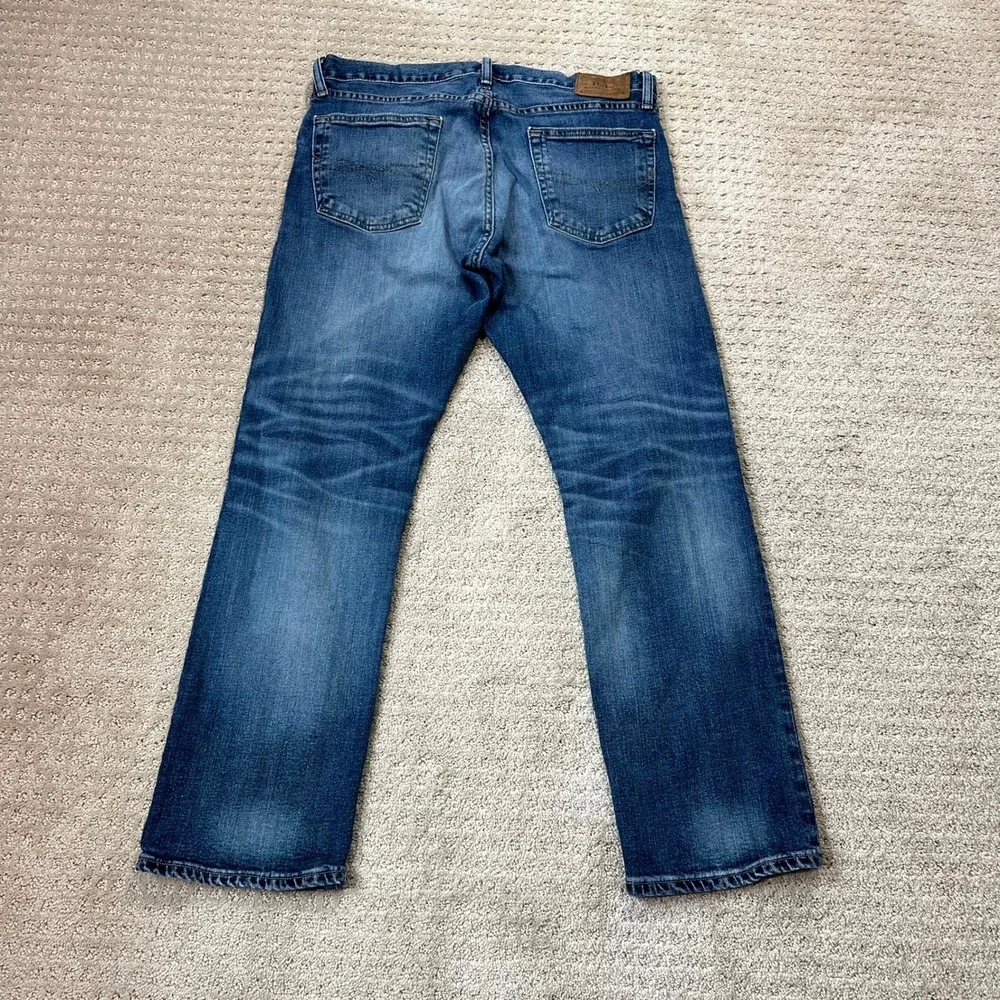 Polo Ralph Lauren Classic Fit Jeans Mens 33x30 Blue Denim Straight Leg Distress